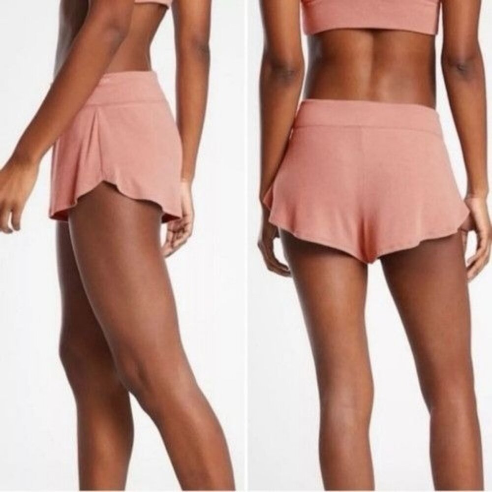 NWT Athleta well rested rib sleep shorts Womens L pink comfy soft relaxed lounge